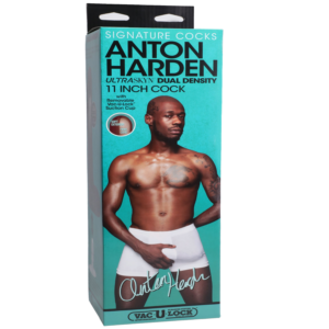 Anton Harden Dildo 11in W Balls Chocolate Black Doc Johnson