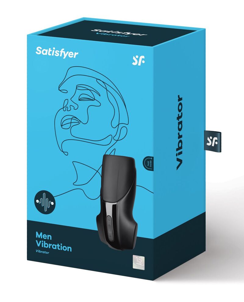 Satisfyer Men Vibration Masturbator Black Silicone | Satisfaction.com