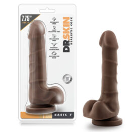 Dr. Skin Basic 7 Cock 7.75 inch w/Balls Chocolate
