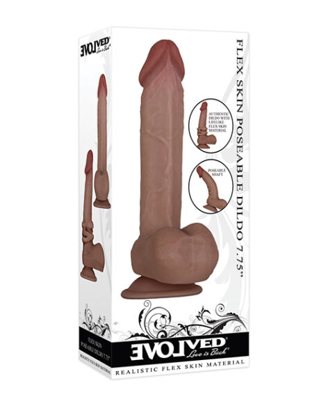 Evolved Flex Skin Poseable 7.75in Dildo Brown